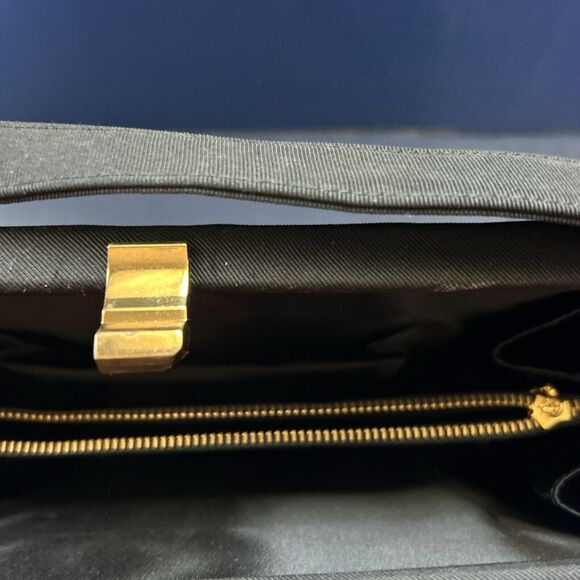 Vintage Black Satin Evening Bag Purse L&M Spot-Lite Exclusive USA W/ Coin Purse - Picture 10 of 15